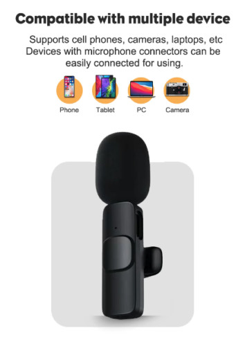 Wireless Lavalier Lapel Microphone System for Clear Audio Streaming, 2-Pack