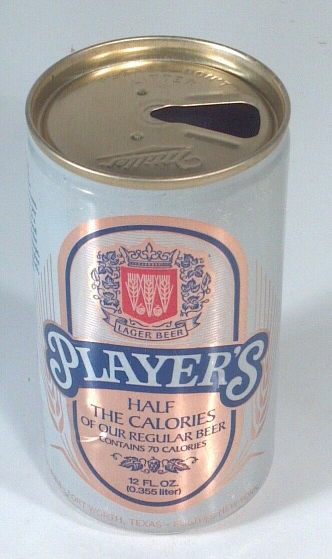 Vintage Player's Beer Can 12oz Aluminum Miller Fort Worth TX Azusa CA Fulton NY