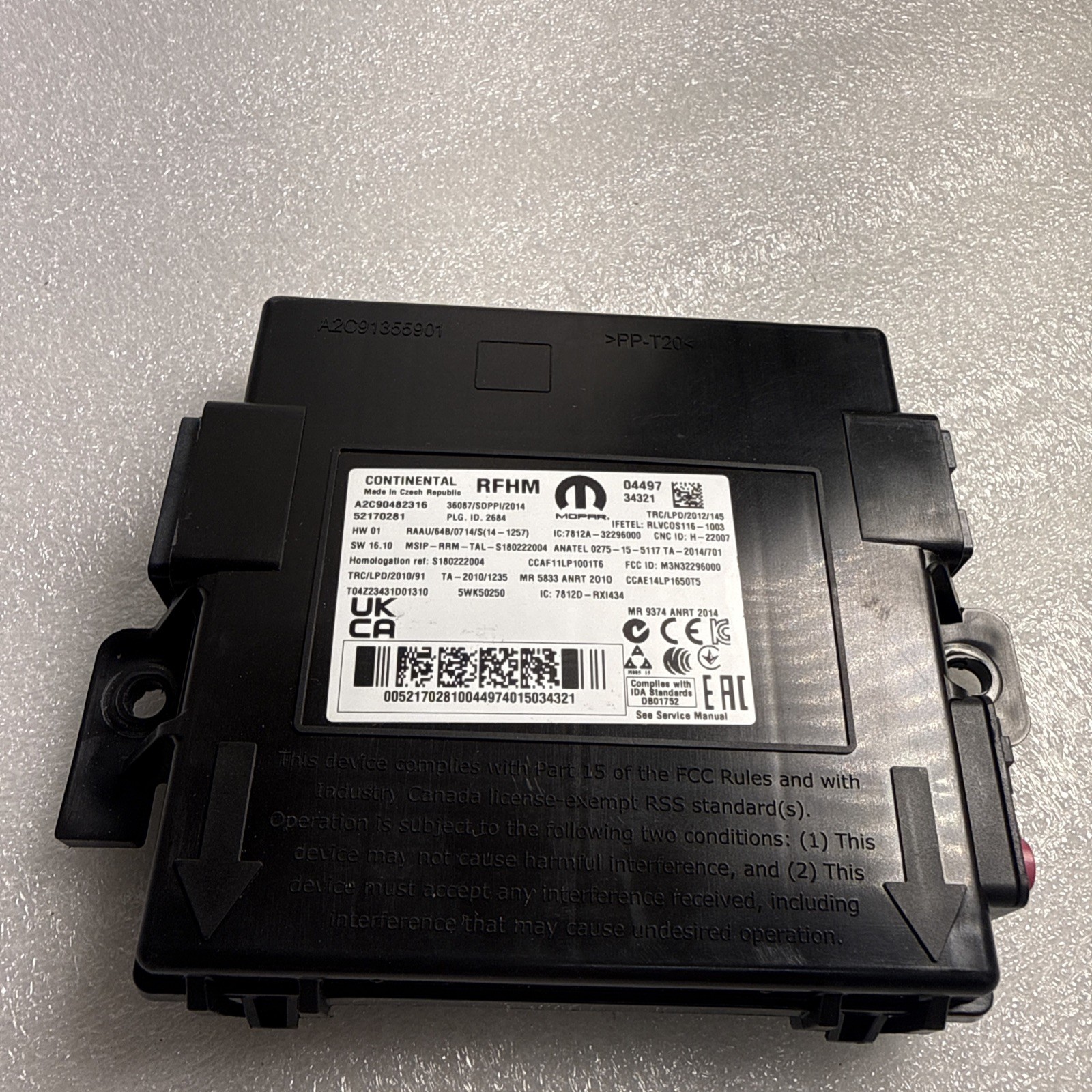 Genuine Mopar 2019-2023 Jeep Renegade Wireless Ignition Node Receiver 68525973AA
