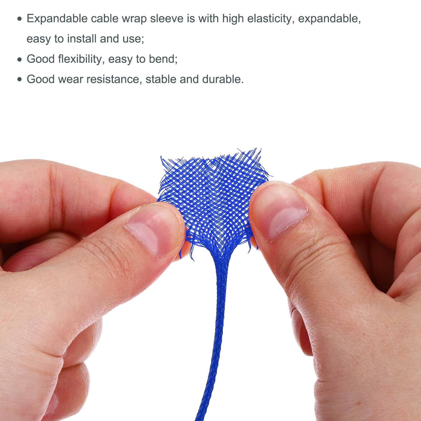 Expandable Sleeving 1/4" 100ft Cable Sleeve Blue