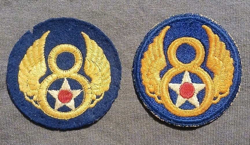 US Army USAAF 8th Air Force Badge WW2 Original American Air Force Patch Lot of 2