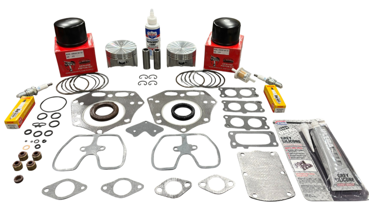 1 REBUILD KIT FIT KAWASAKI FX751V FX801V, FX850V PISTONS & GASKET KIT WITH SEALS