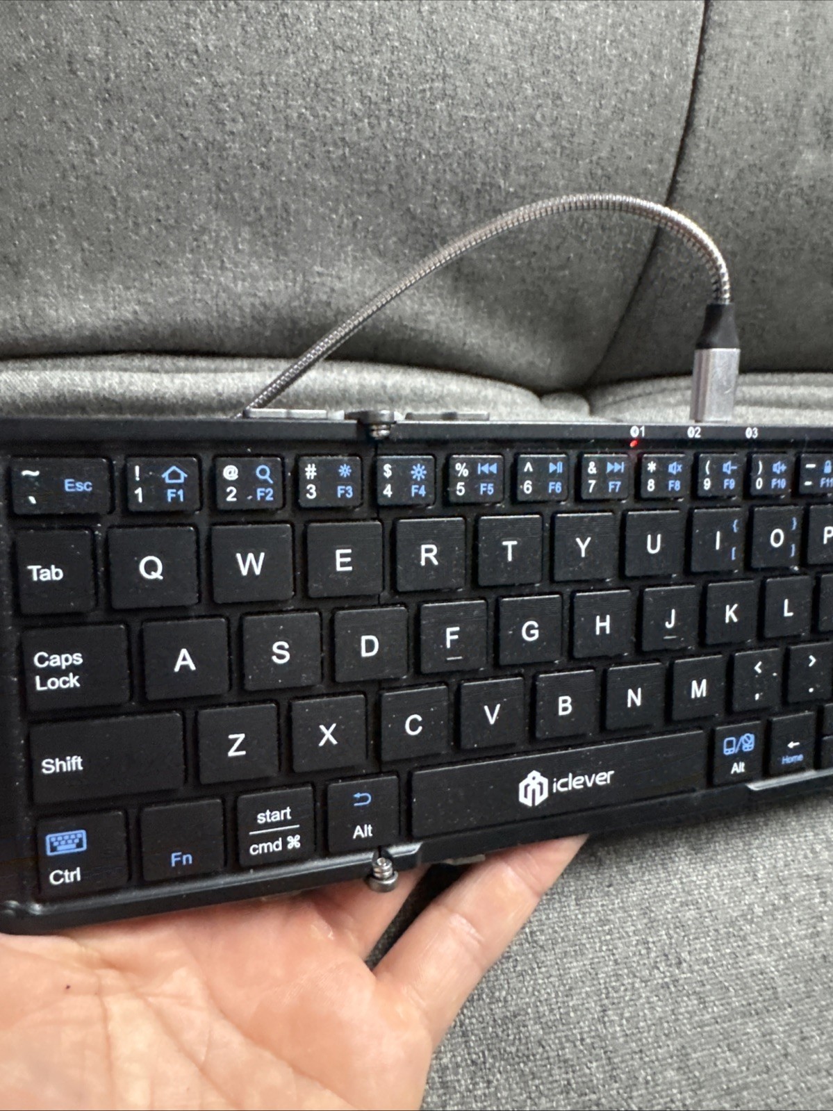 iClever Foldable Keyboard, BK08 Bluetooth Keyboard up to 3 devices