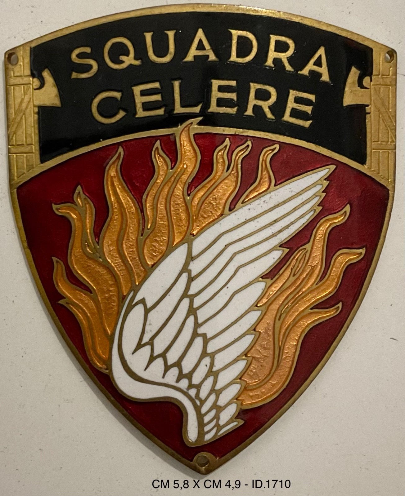 VIGILI DEL FUOCO VV.FF SQUADRA CELERE SCUDETTO DA BRACCIO MODELLO IN SMALTO NERO