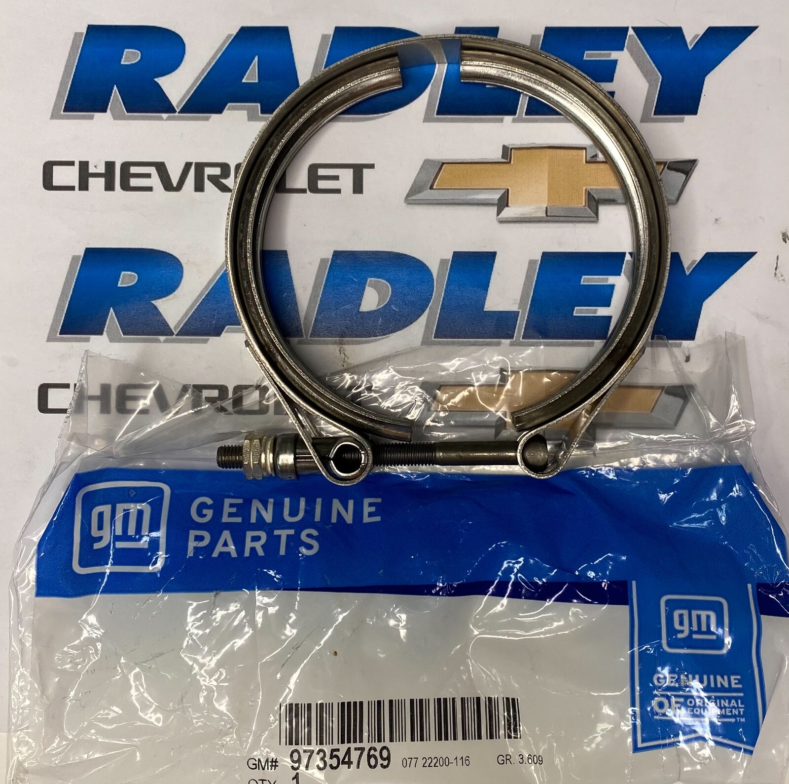 NEW GM OEM TURBOCHARGER TURBO- EXHAUST PIPE CLAMP- GENERAL MOTORS GMC 97354769