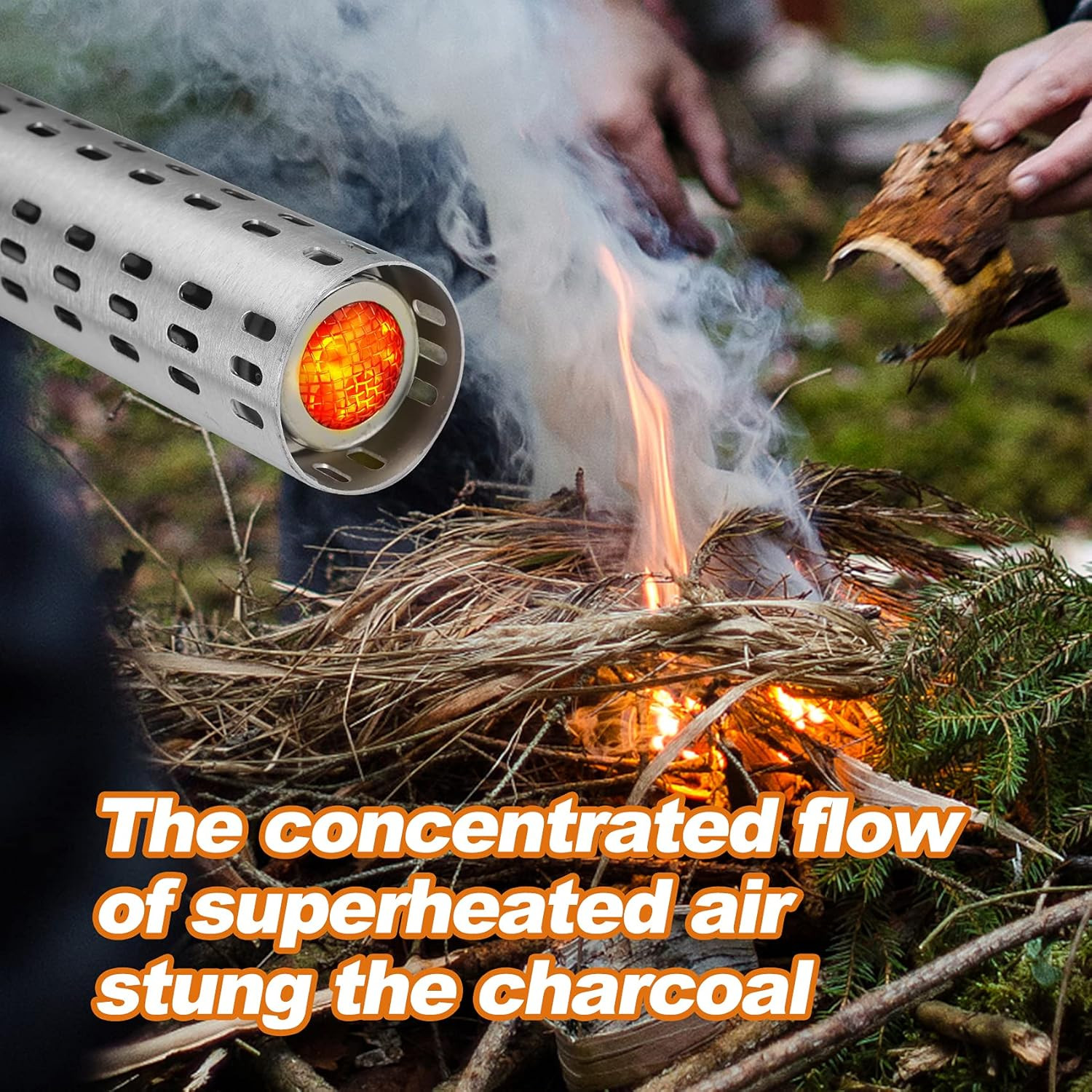 Electric Charcoal Fire Starter with Blower - Quick BBQ Grill & Fireplace Tool