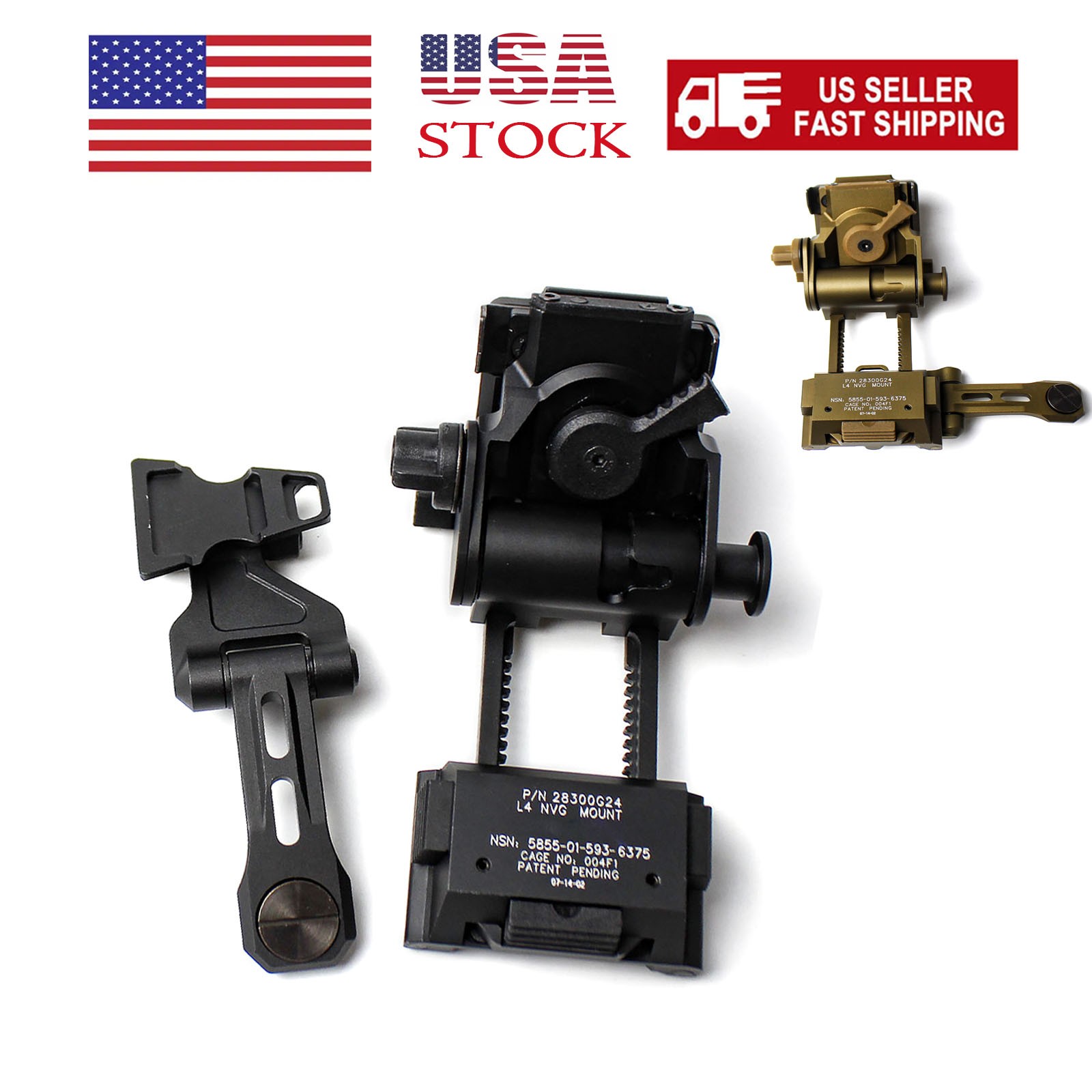 L4G24 Breakaway Mount+PVS14 J-Arm Night Vision Dovetail Adapter NVG Helmet Mount