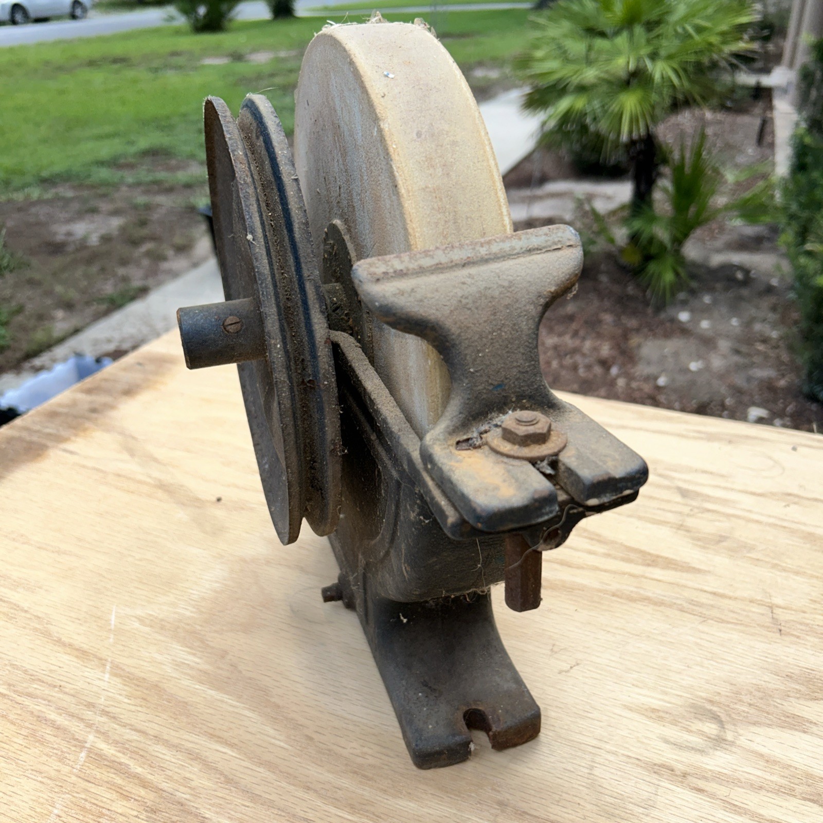 Wet Grinder Sharpener Vintage Water Wheel with pully