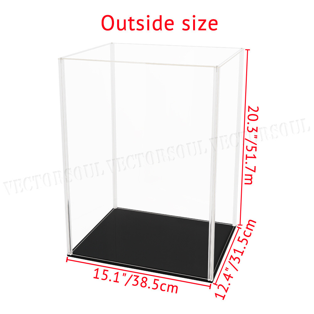 20" Large Acrylic Display Case Dustproof Clear Box Action Figures Self-Install