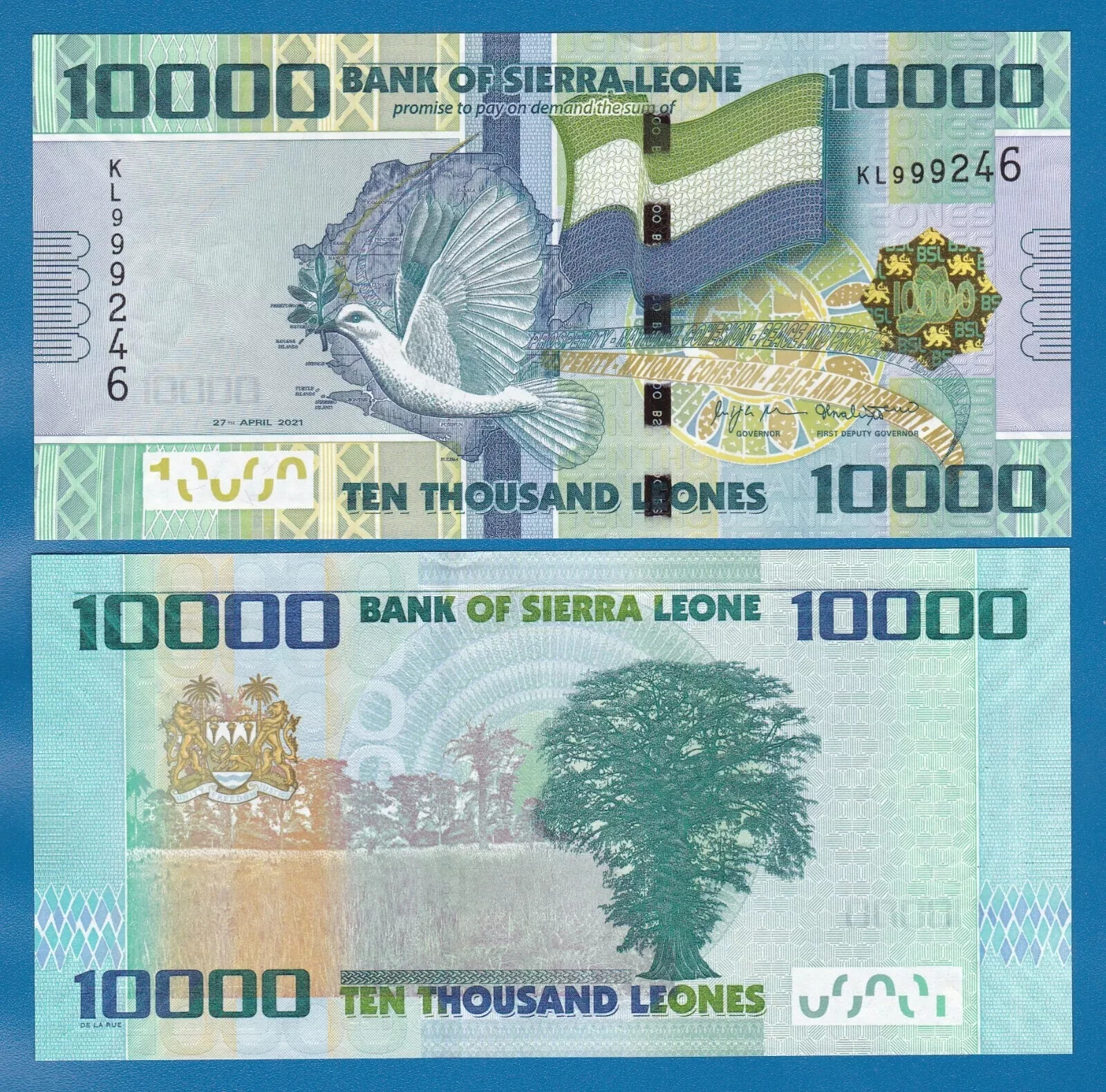Sierra Leone 10000 Leones P 33f, 2021 UNC ( P 33 f ) 10,000