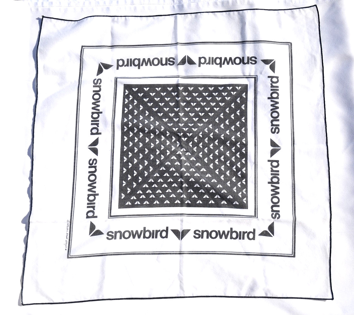 Vintage Snowbird Utah Ski Resort Bandana Stevens Brown design EUC