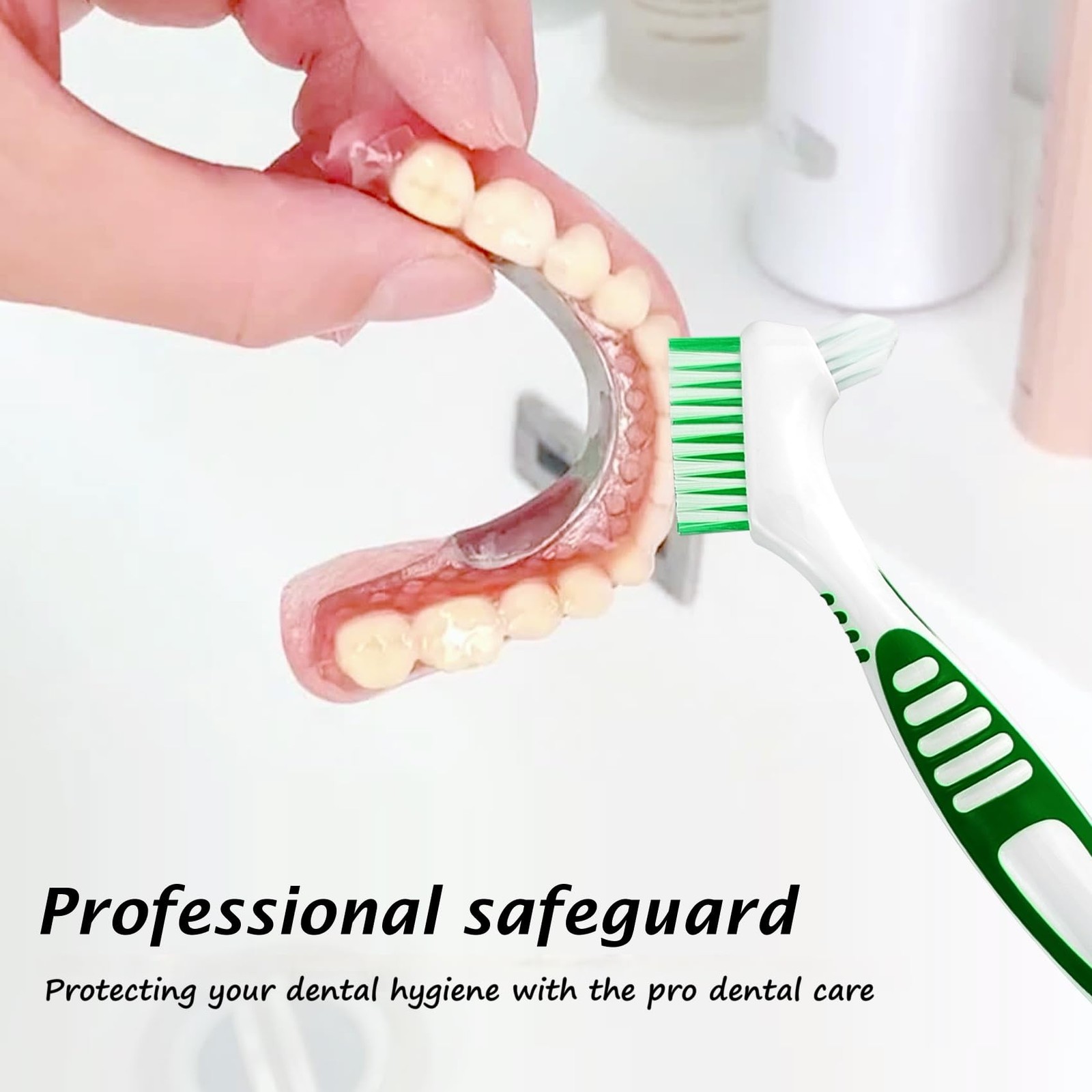Random Color Premium Dual-Sided Denture Cleaning Brush with Multi-Layered Sof...
