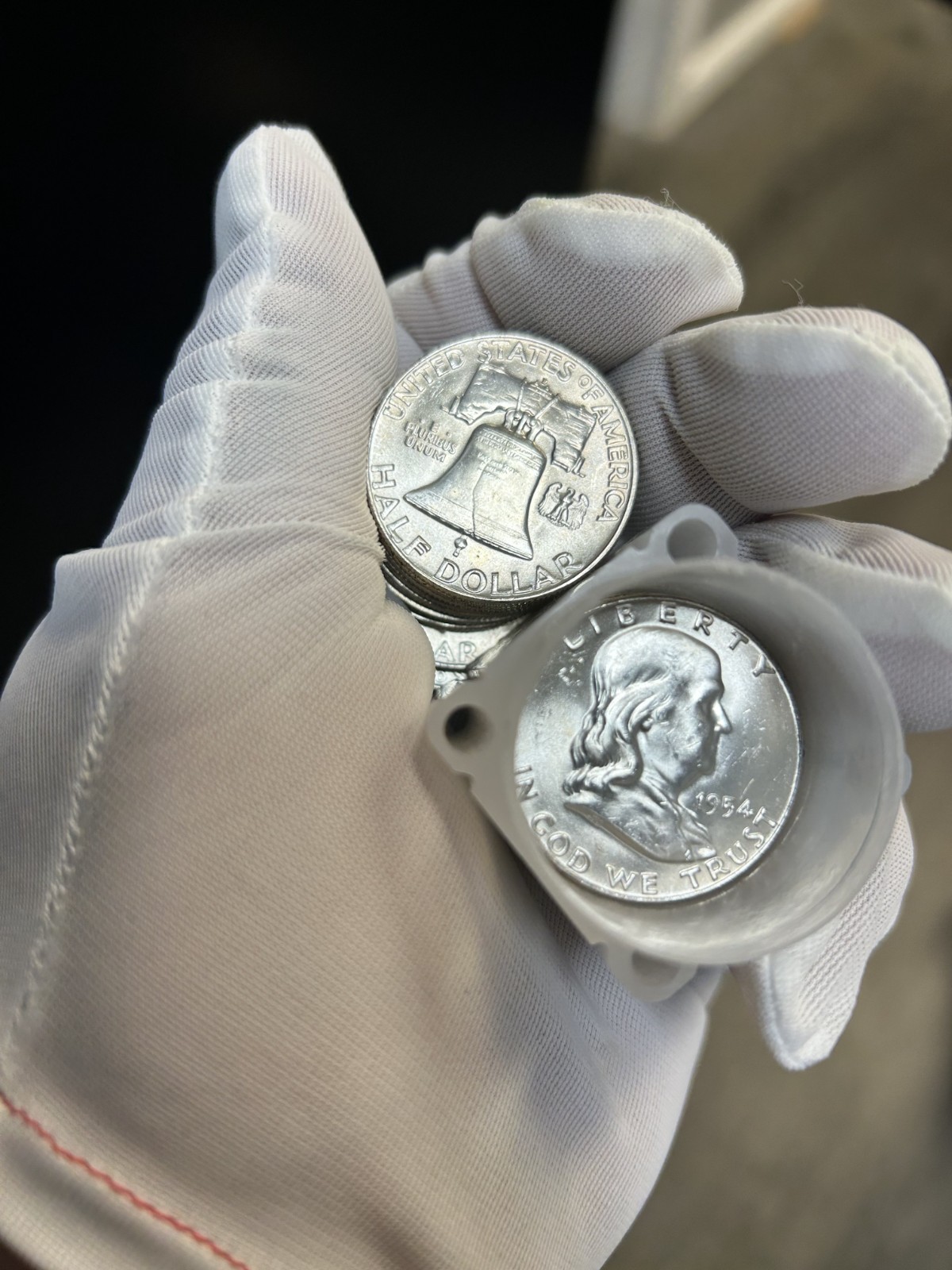 BEN FRANKLIN HALF DOLLAR ROLL BLAST WHITE BU ROLL 20 COINS ++MINT++