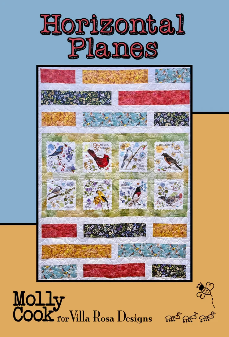 Horizontal Planes Quilt Pattern-Using a Trimmed Panel