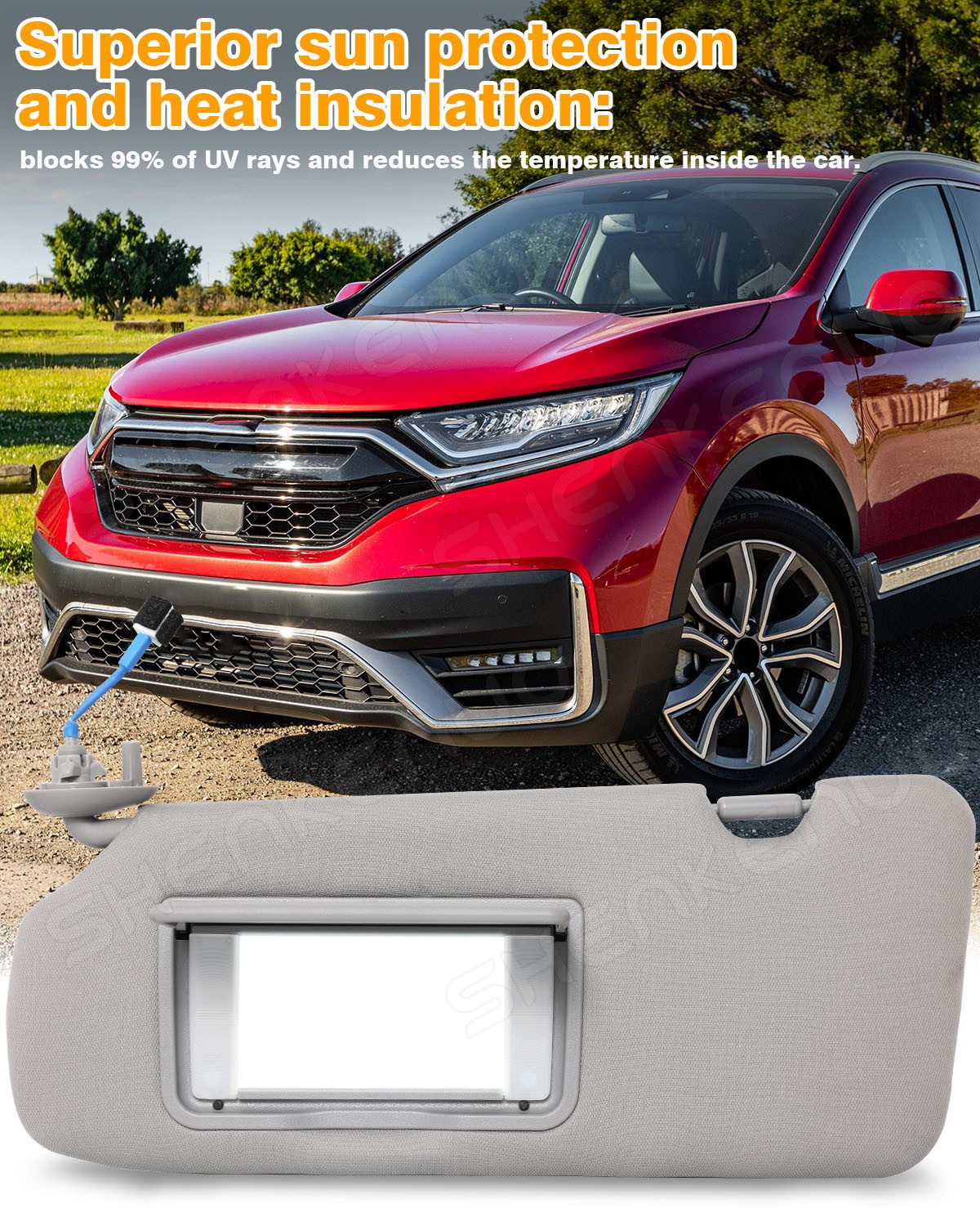 2Pcs Left&Right Sun Visor W/ Lights&mirror for Honda CRV 2017-22 83280TLAA12ZB