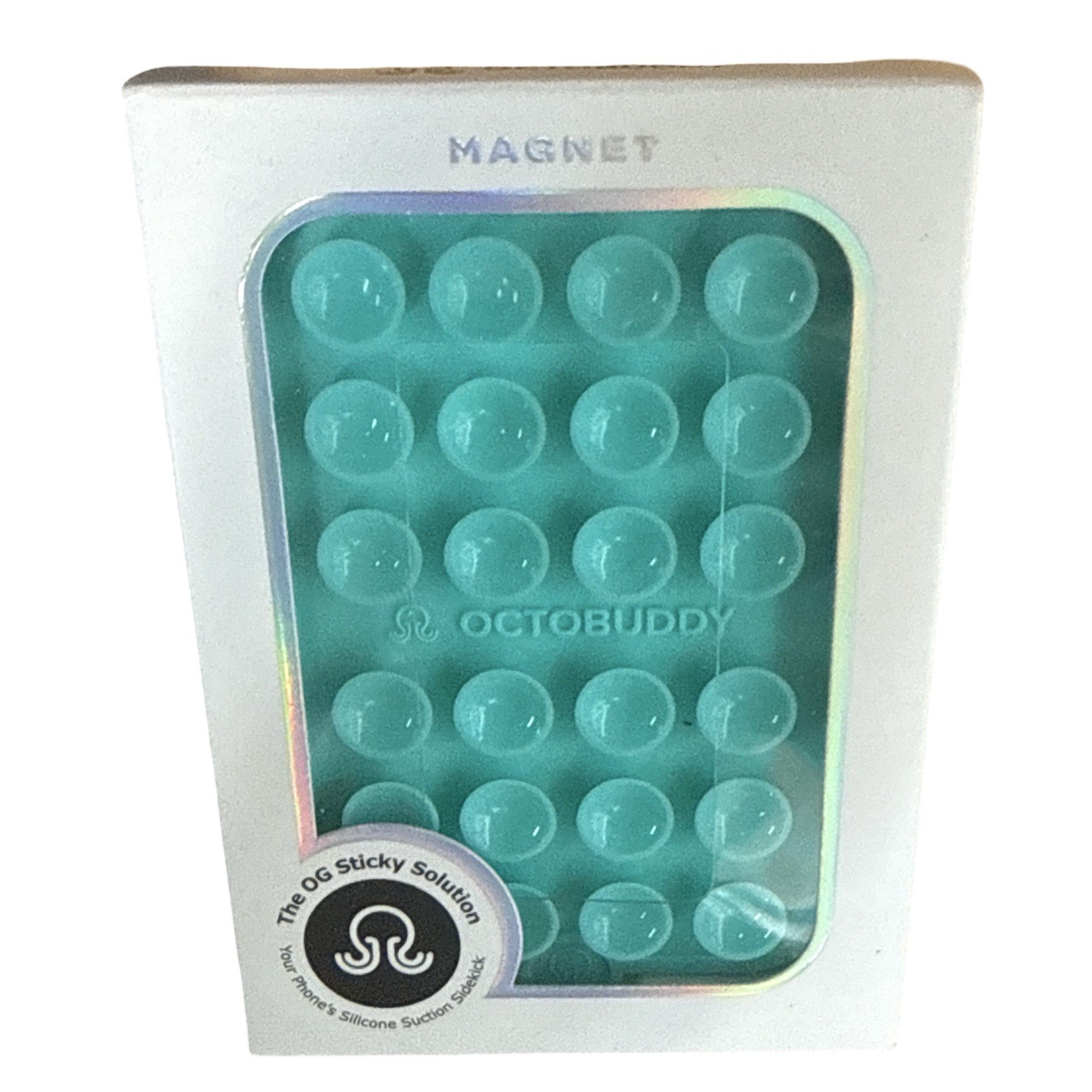New Octobuddy MagSafe Compatible Silicone Suction Phone Mount Turquoise NIB