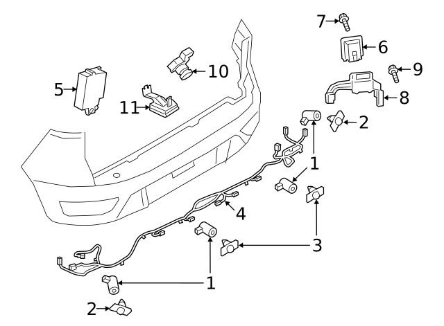 Genuine Ford Blind Spot Detection System Warning Sensor Bracket GN1Z-14D189-B