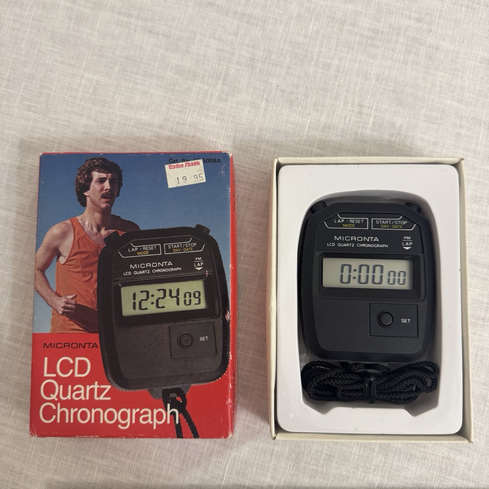 New In Box Micronta LCD Quartz Chronograph stopwatch Fresh Battery Works Great