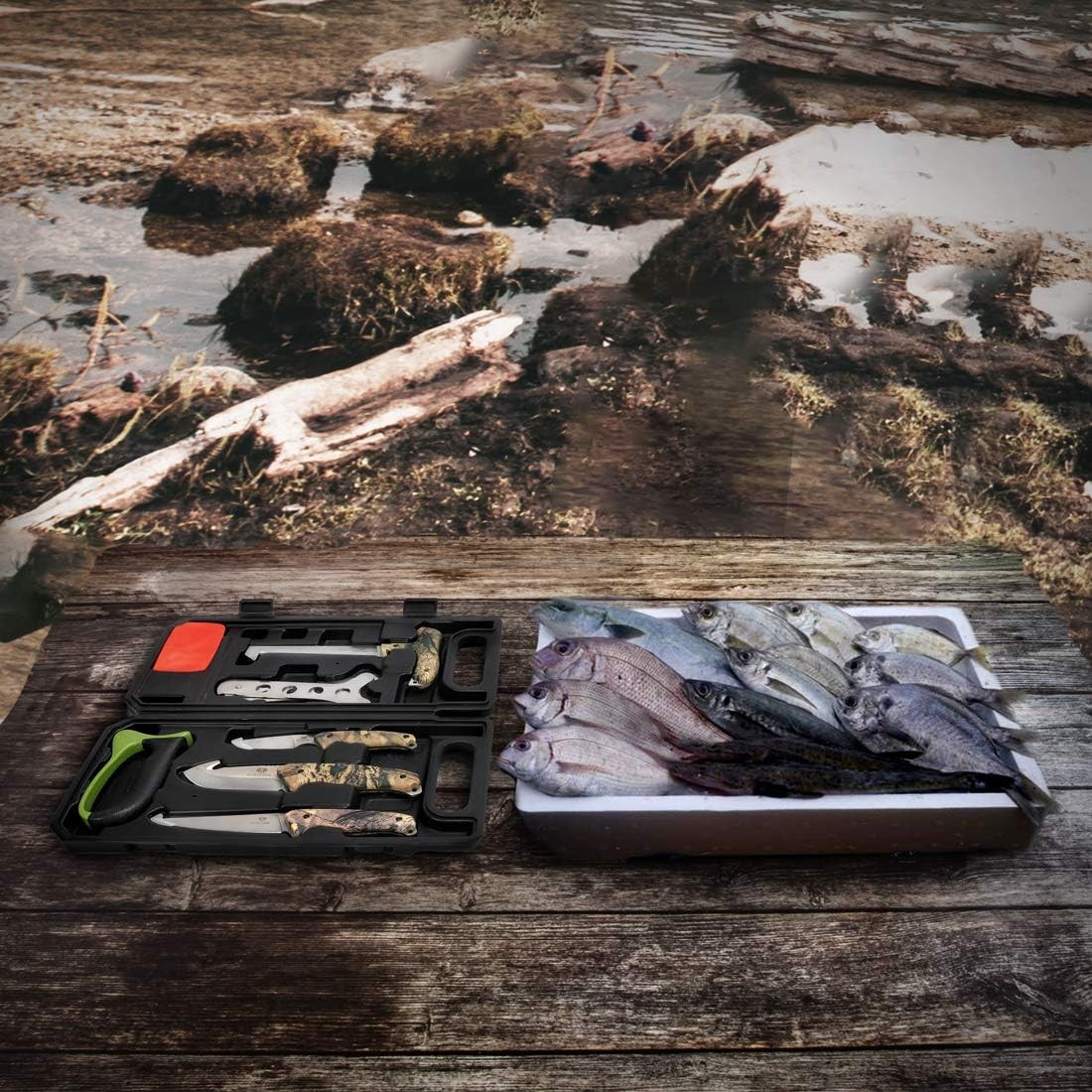 Hunting Field Dressing Kit Portable Butcher Game Processor Set 8-Piece