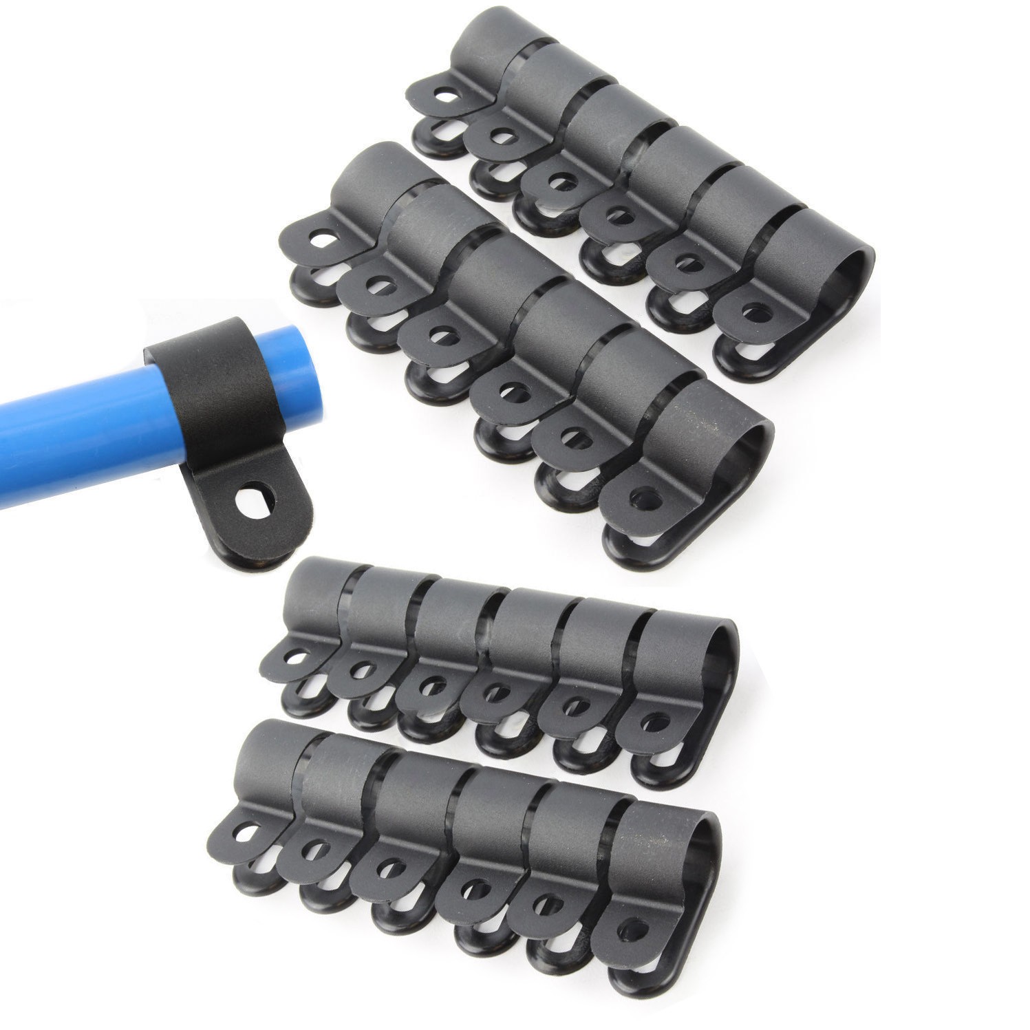 RapidAir 20200 Wall Mount Tubing Clamps Clips 2 Packs of 12 Piece Each 24 Total
