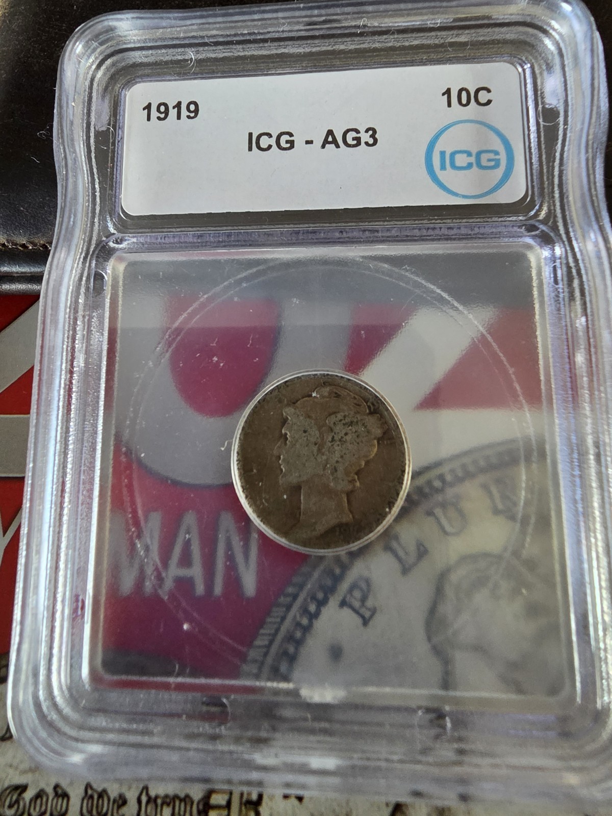 1919 ICG-AG3 Mercury Dime Silver