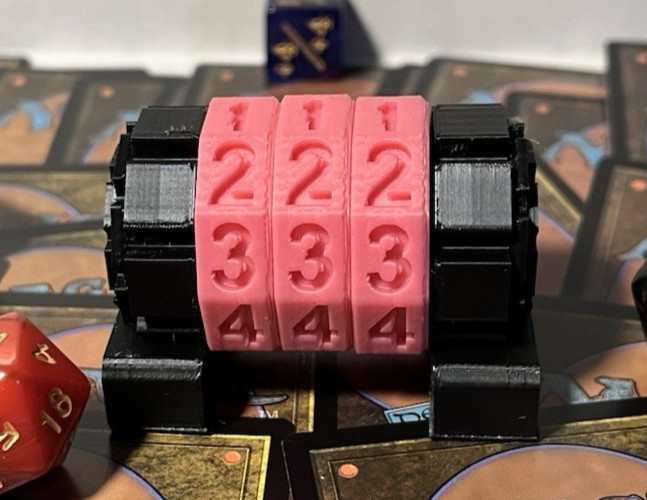 MTG Commander Life Counter 0–999 Pink/Black 3D Printed - Gear Design