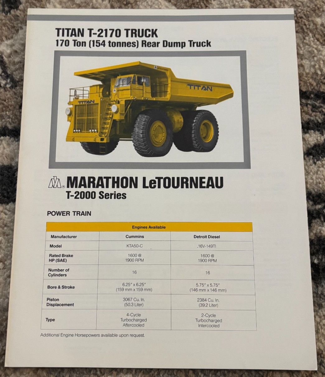 LeTourneau Titan T-2170 Mining Truck Brochure AMIL25