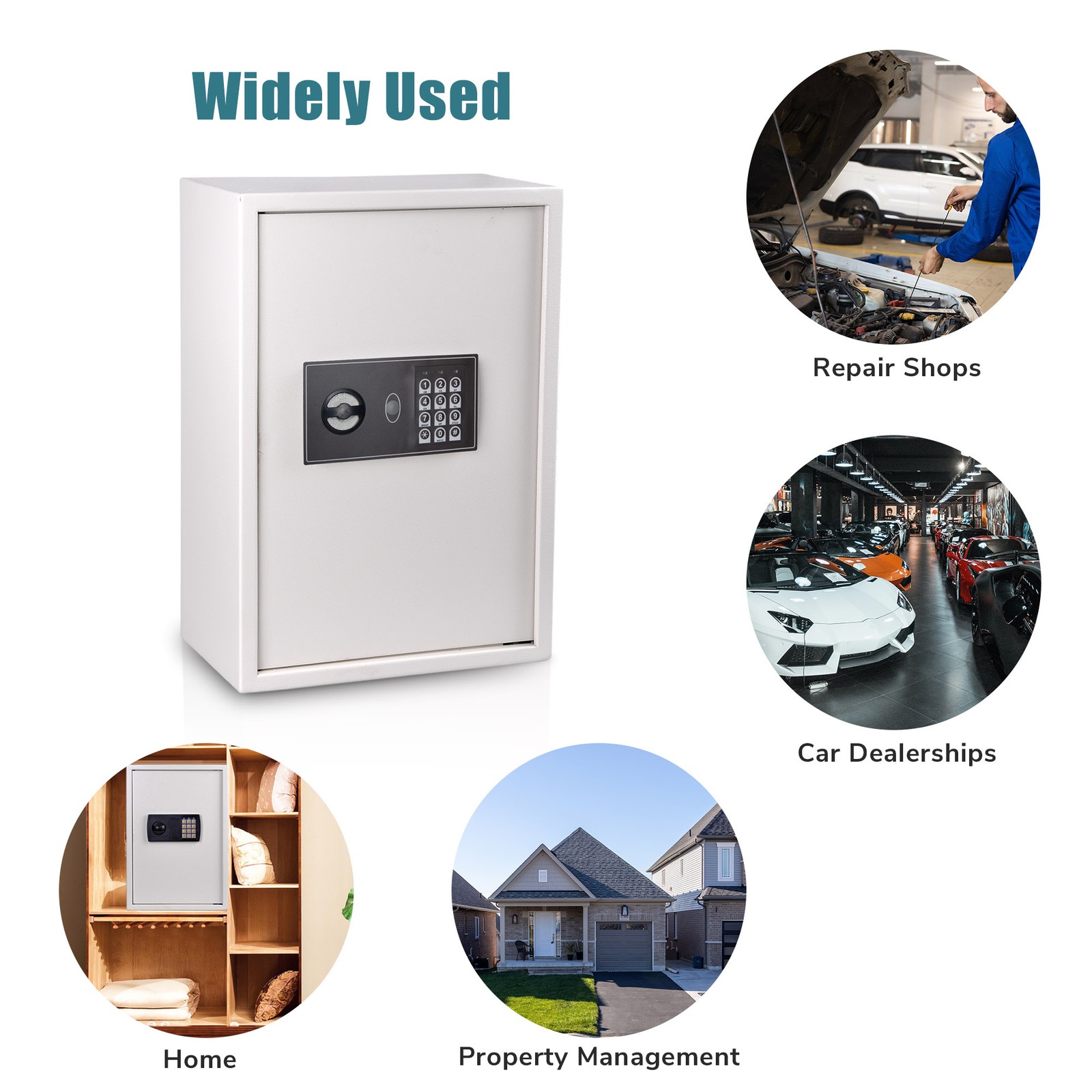 245 Hook Key Safe Security Lock Storage Box Digital Cabinet Organizer Closeout
