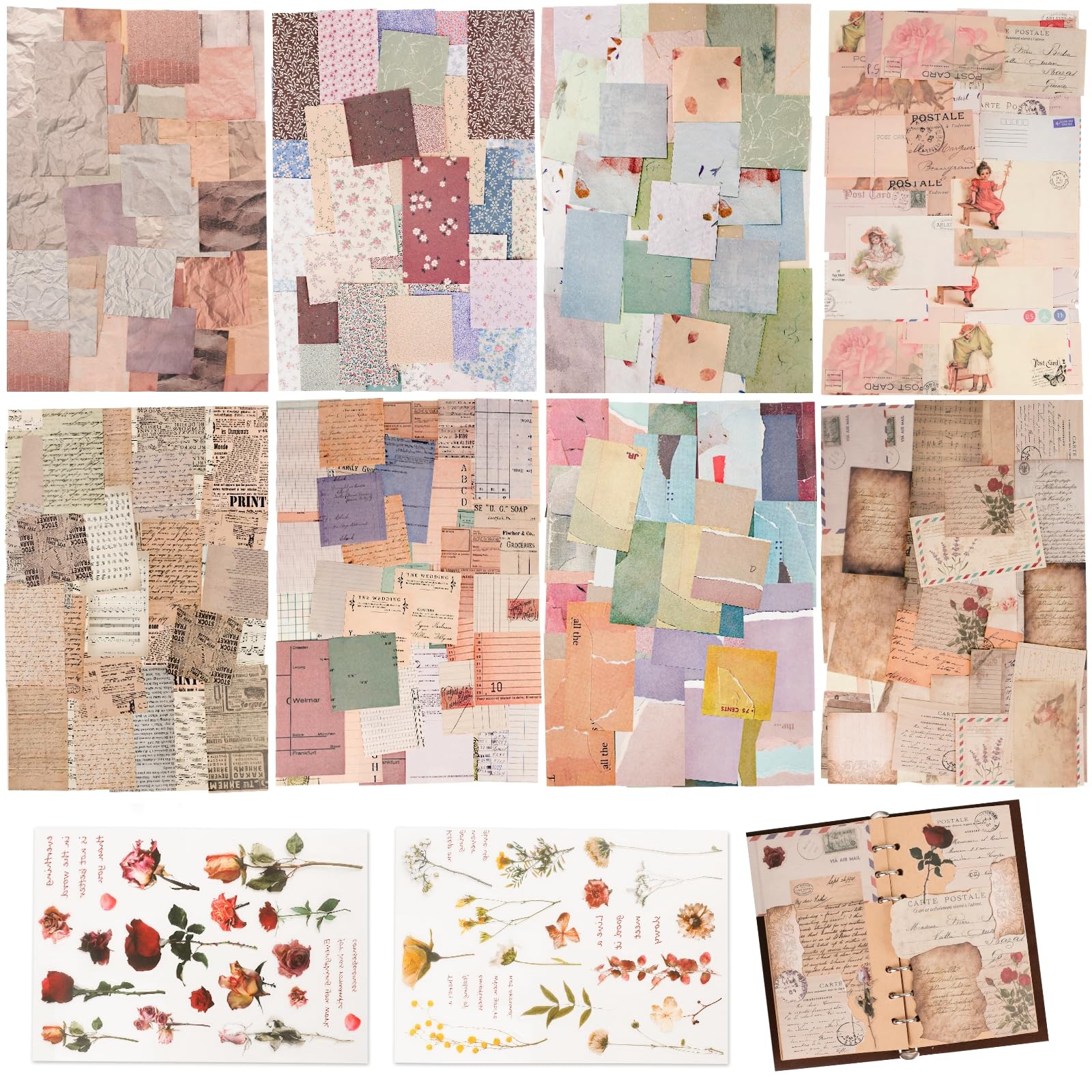 517 Pcs Vintage Scrapbook Paper,Scrapbook Supplies Vintage-517pcs