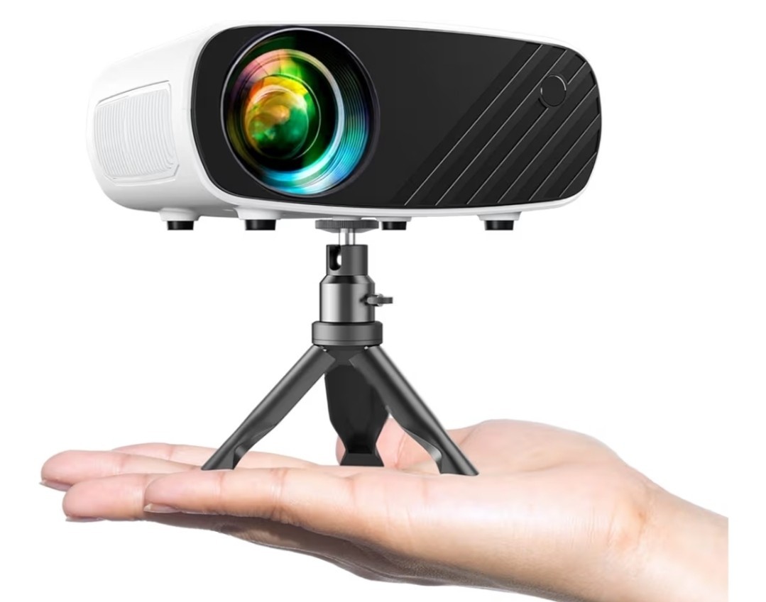 1080P Mini Projector with Tripod Compatible with Android/iOS/Windows/HDMI (NEW)