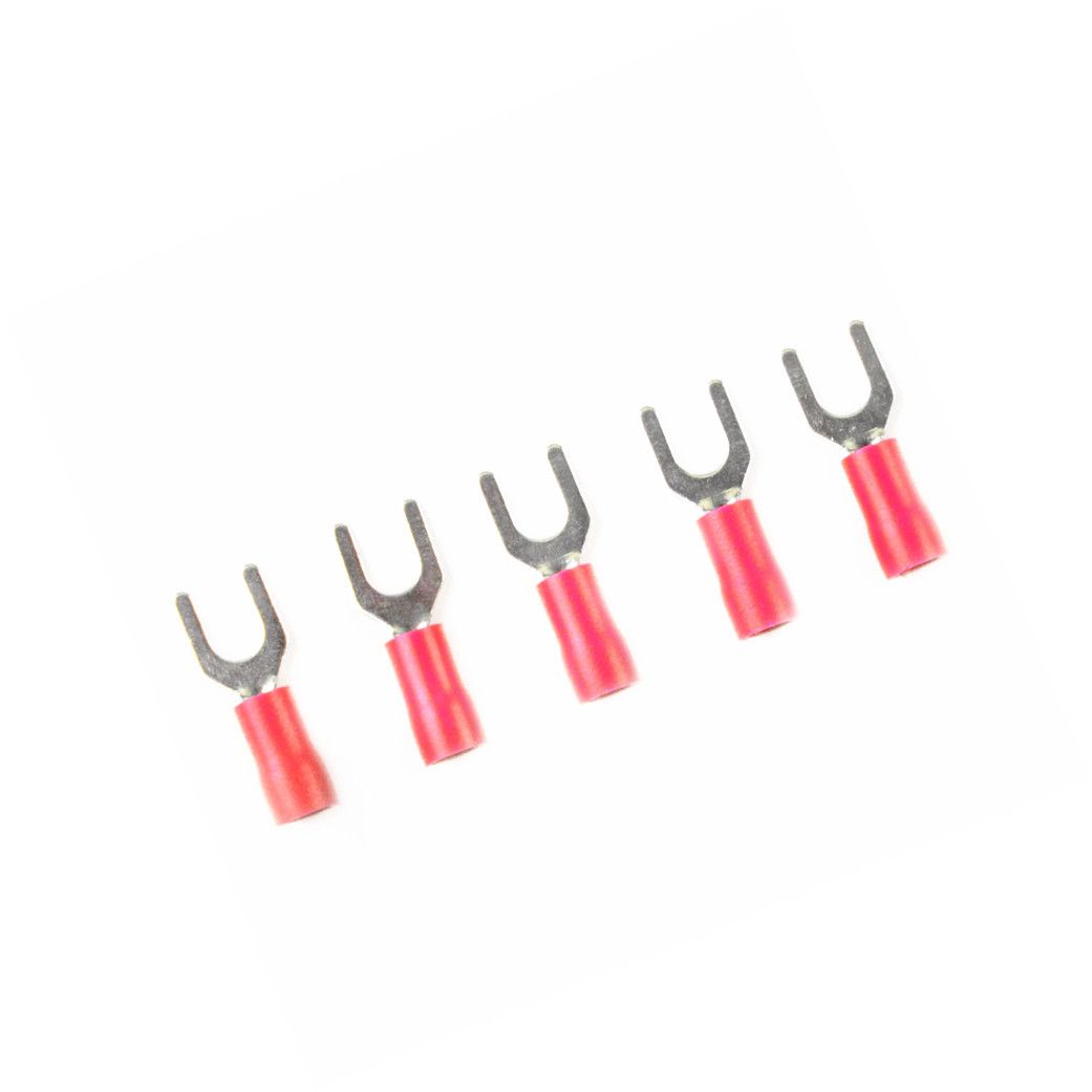 100Pcs Red SV1.25-4 Furcate Pre-Insulating Fork Spade 22~16AWG Crimp Terminals M