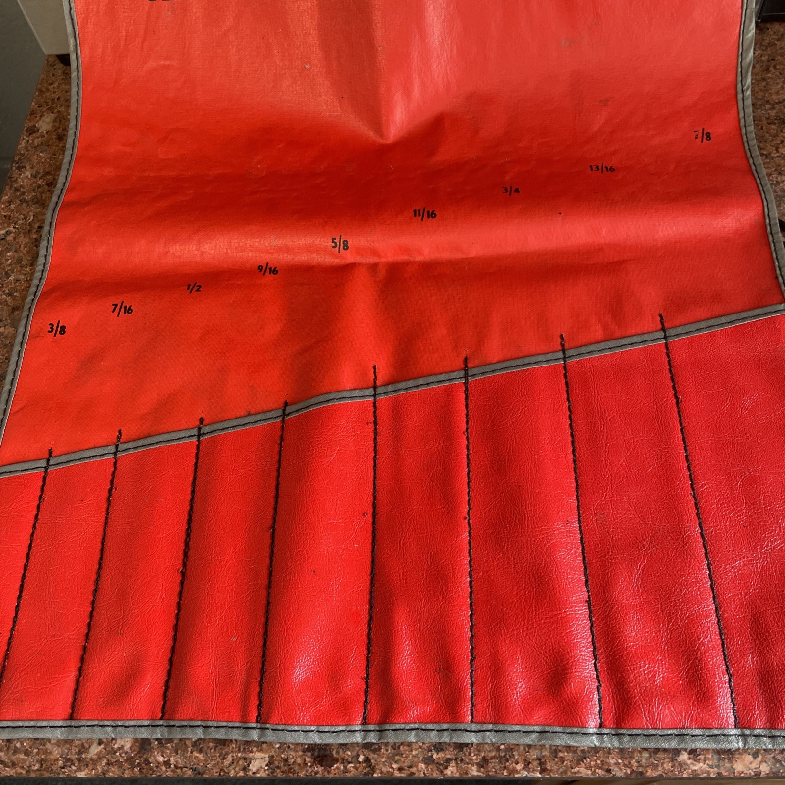 SNAP ON C-93D RED KIT BAG POUCH ROLL 9 POCKETS *VINTAGE