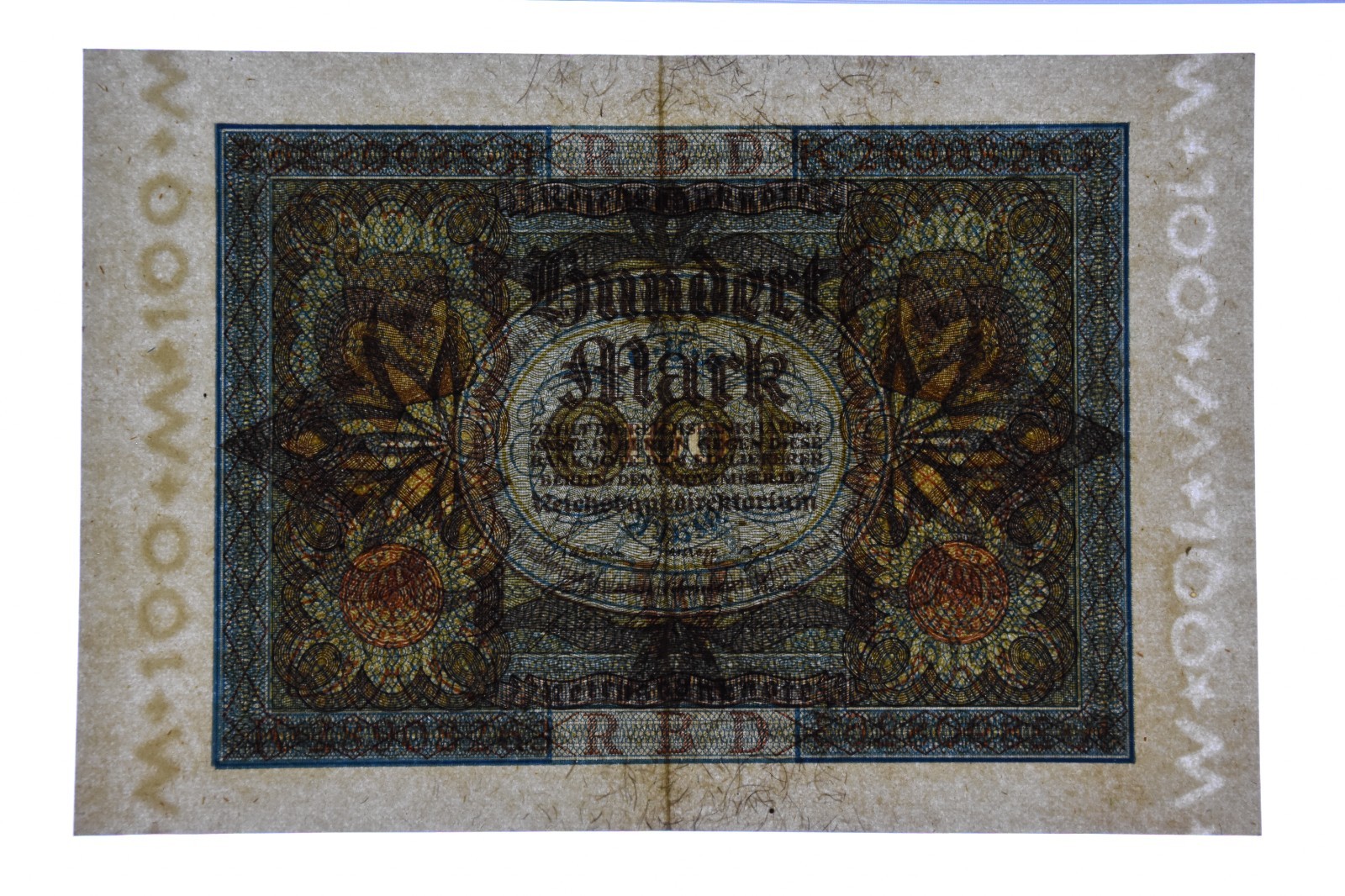Germany 100 Mark Reichsbanknote Banknote 1920 - Extra Fine