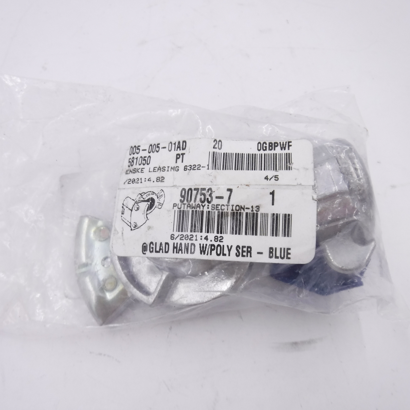 Service Glad Hand Polyurethane Blue Cast Aluminum Single Unit 0907537