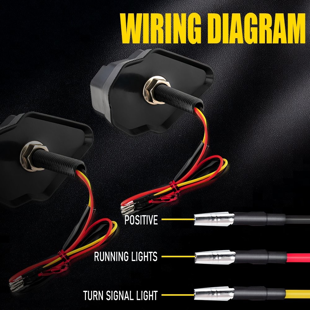 2x Motorcycle LED Flush Mount Turn Signals Indicator Blinker Light For Honda