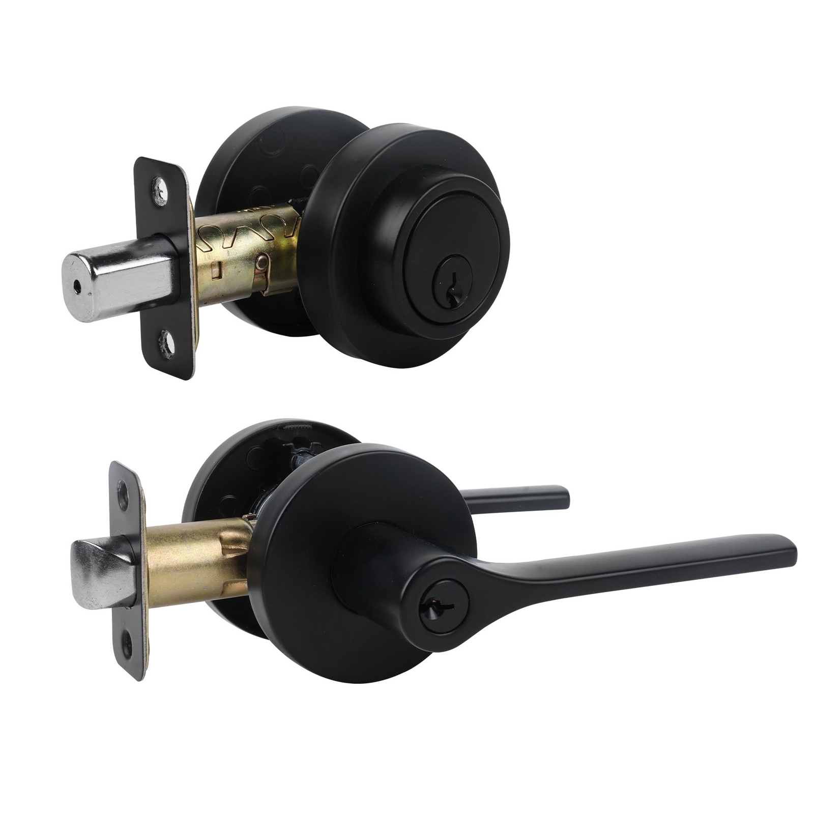 Entry Door Locksets with Deadbolt, Deadbolt and Door Knob Set, Keyed Alike, M...
