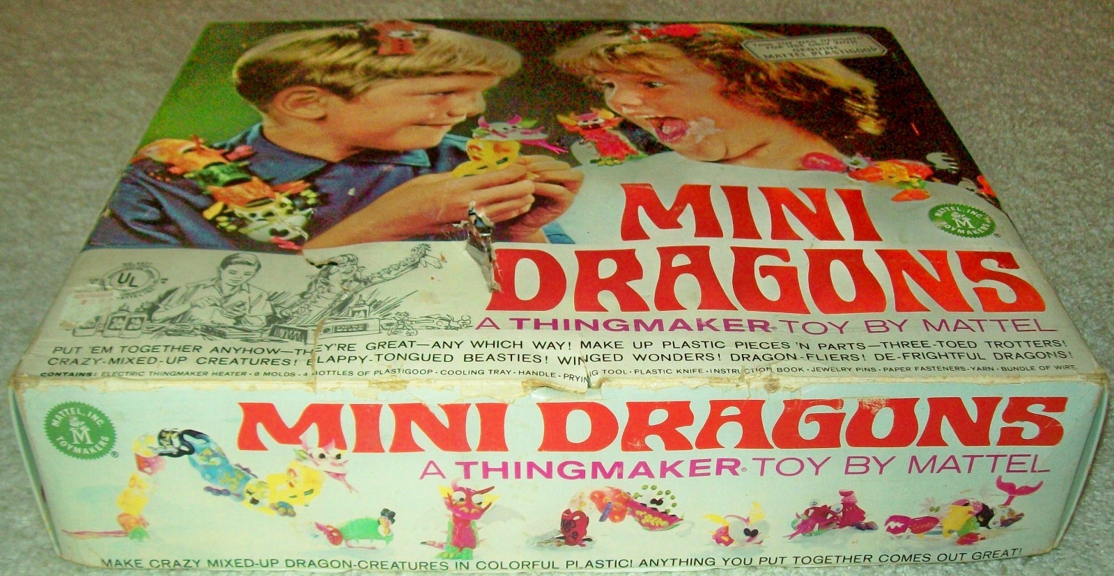 1967 "Mini Dragons" Thingmaker Set by Mattel-Mostly Complete Incl Working Heater