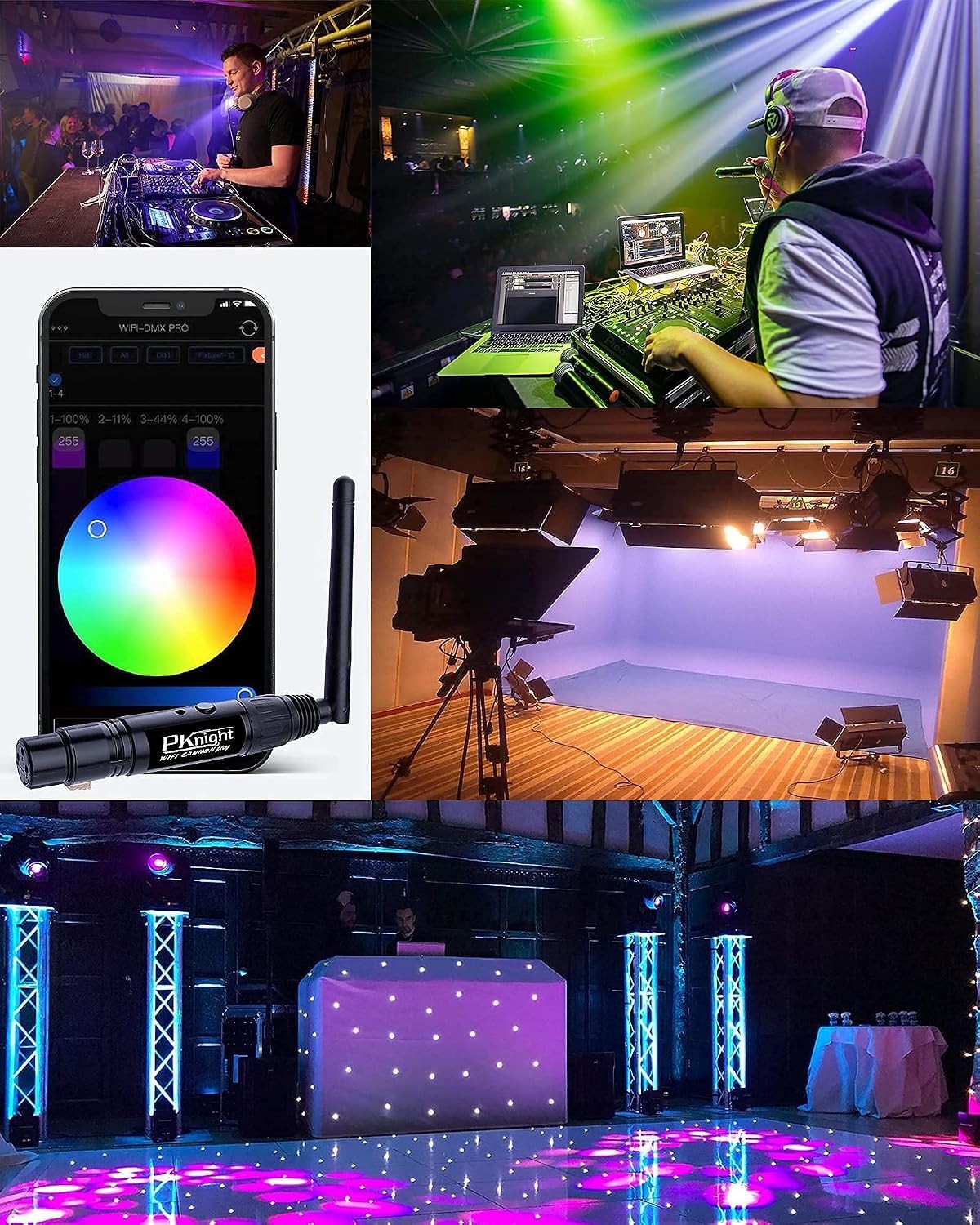 2.4G Wireless DMX Controller - Compact Wi-Fi Transceiver, Supports Artnet & sACN