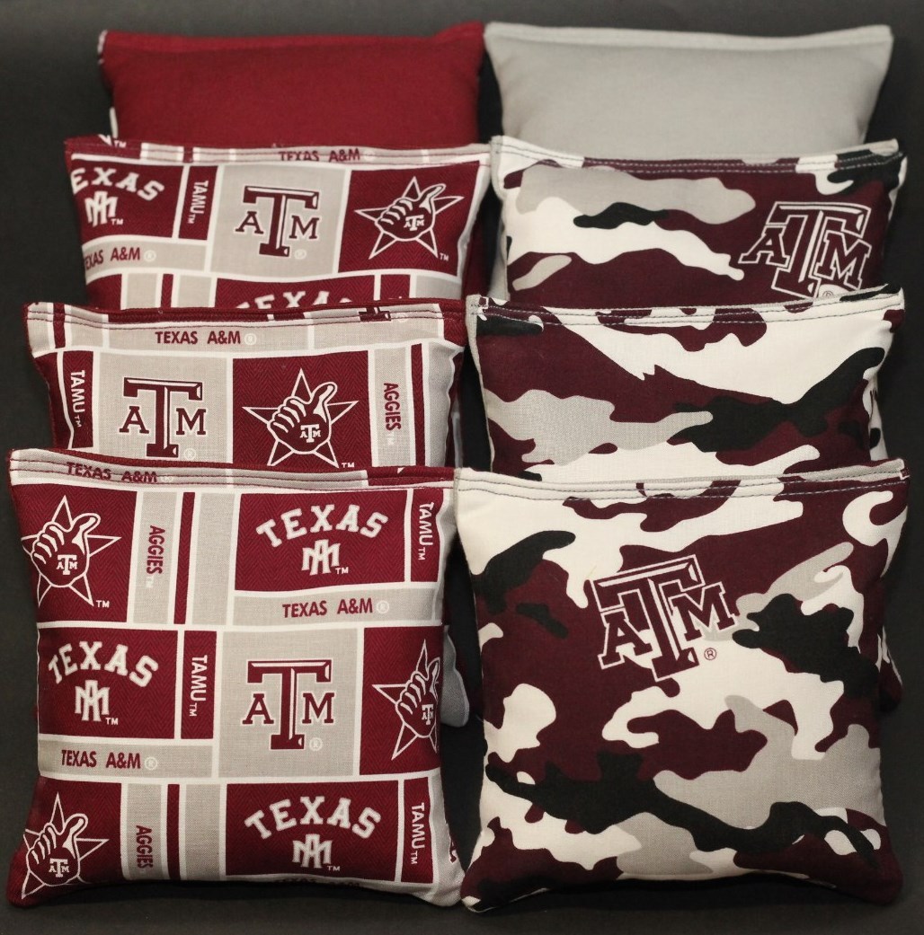 All Weather TEXAS A&M University AGGIES CORNHOLE BEAN BAGS Plastic Resin Filled