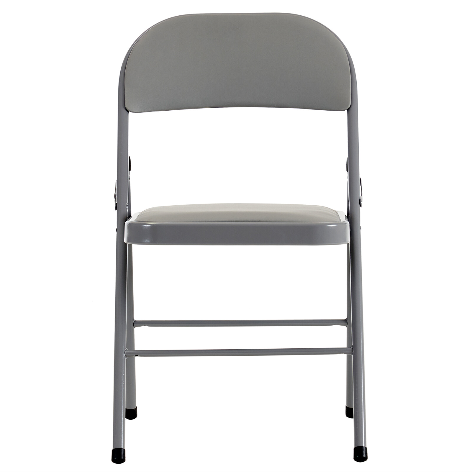 4pcs Elegant Foldable Iron & PVC Chairs for Convention & Exhibition Gray