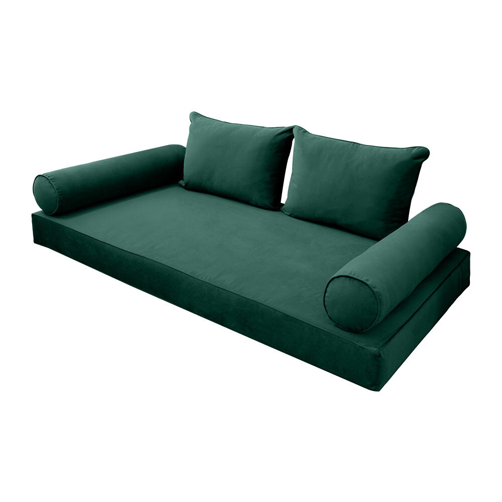 |SLIPCOVER ONLY| S.V4 Velvet Indoor Daybed Mattress Pillow Pipe Trim Full AD317