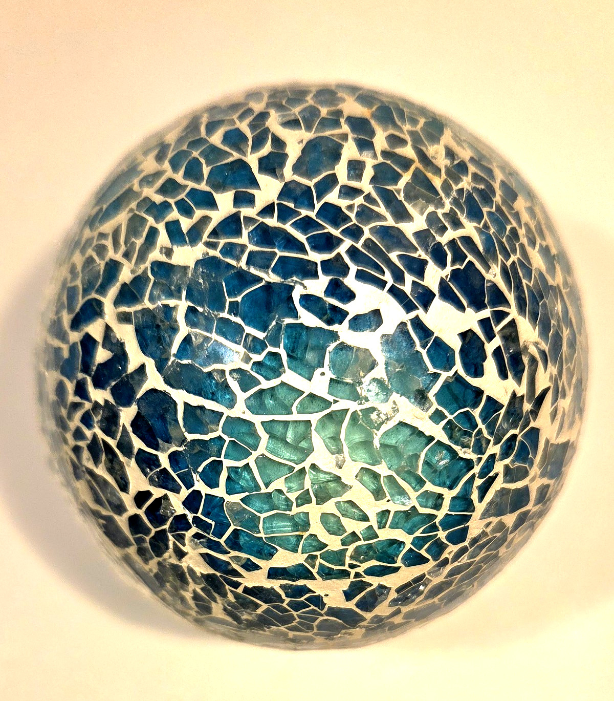 Beach Treasure Sphere Blue Glass Mosaic Orb