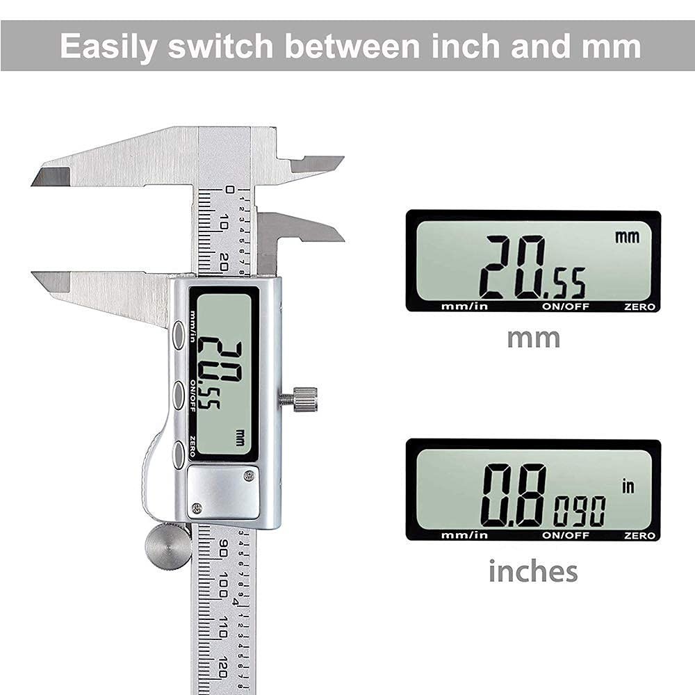 Digital Caliper Measuring Tool Stainless Steel Electronic Micrometer 6 Inch