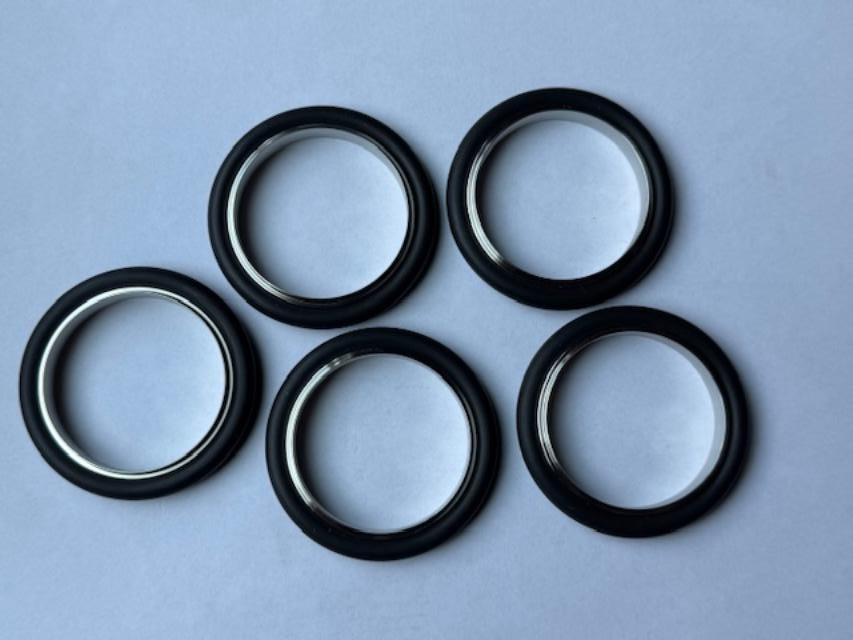 MKS KF-40 NW-40 Vacuum Center Ring with O-ring Black