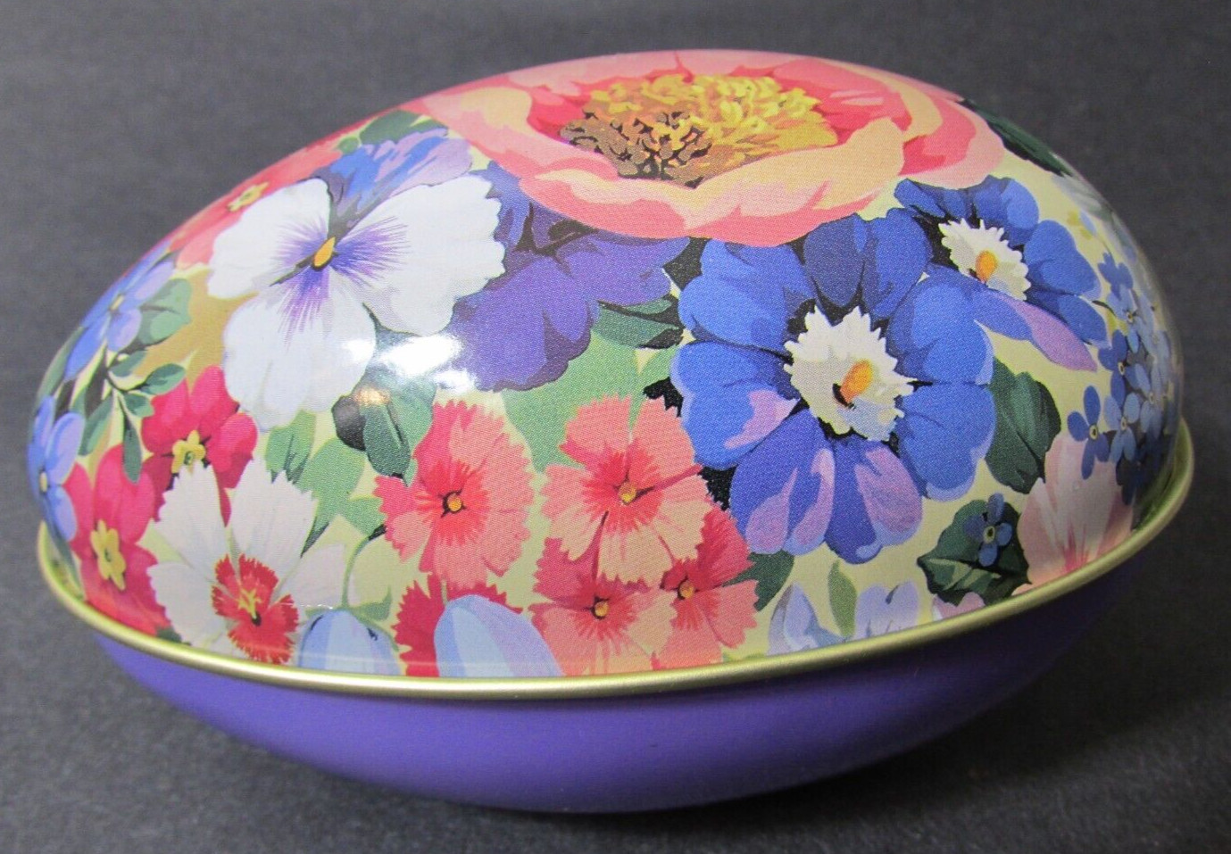 Hallmark Large Metal Floral & Purple Egg Container