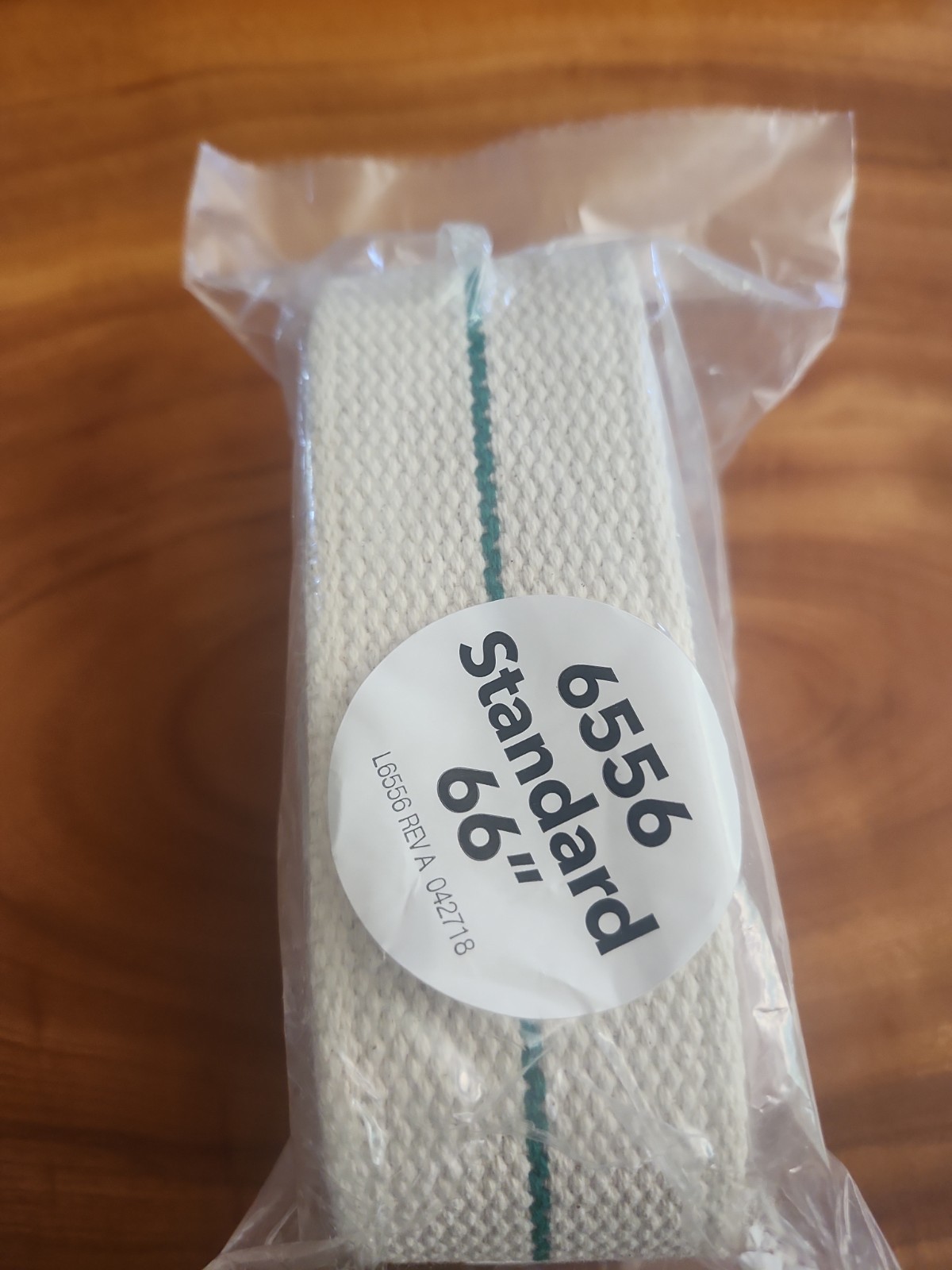 66 Inch Standard Gate Belt 6556 White With Green Stripe