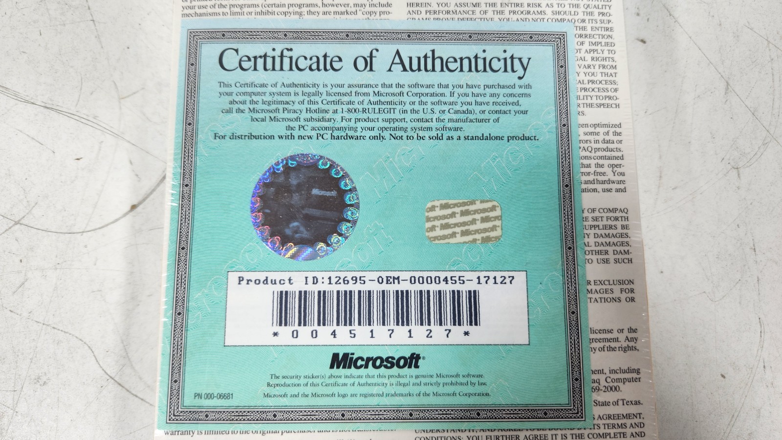 Vintage Microsoft Windows & MS-DOS Operating System User's Guide with COA Sealed