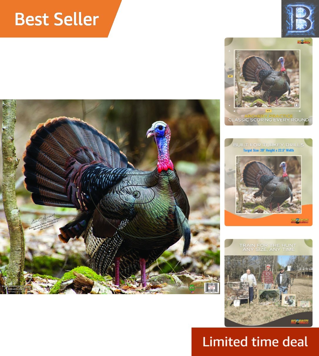 Ultra-Realistic Turkey Archery Target 20" x 22.5" - Cleaner Practice Solutions