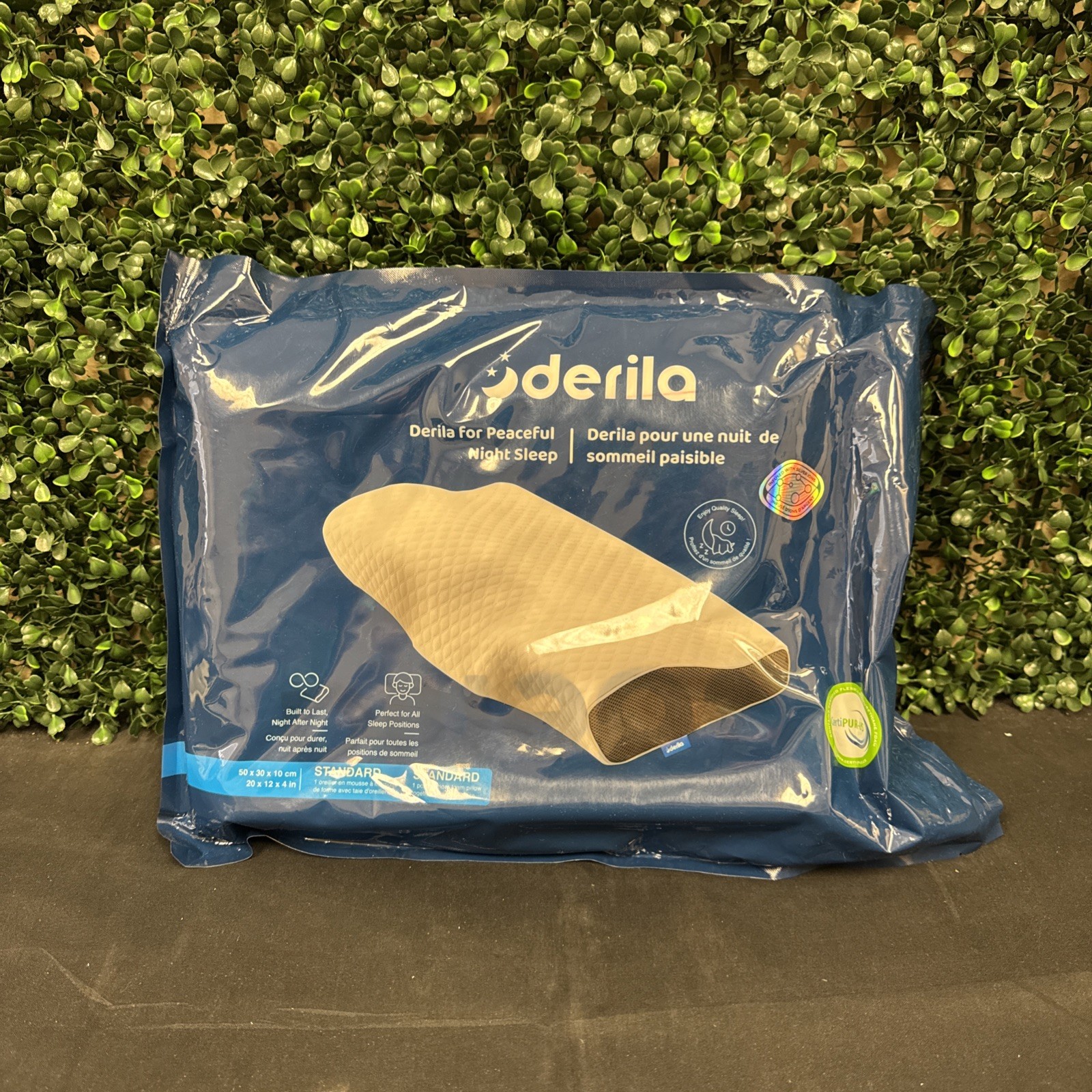DERILA Memory Foam Cervical Neck Pillow. Ergonomic Pillow for Sleeping, New