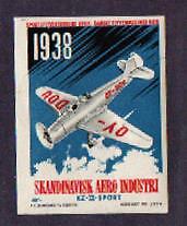 1938 Scandinavian  Aero Industry Poster Stamp